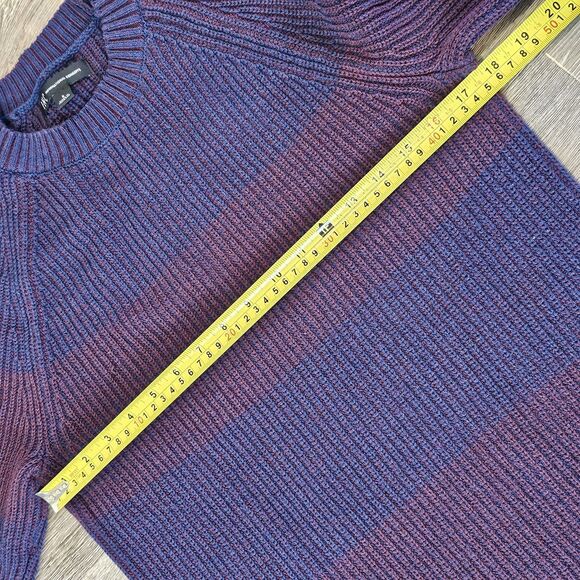 INC International Concepts Men's Unisex Plaited Crewneck Sweater S Navy Blue/Red - Picture 3 of 6